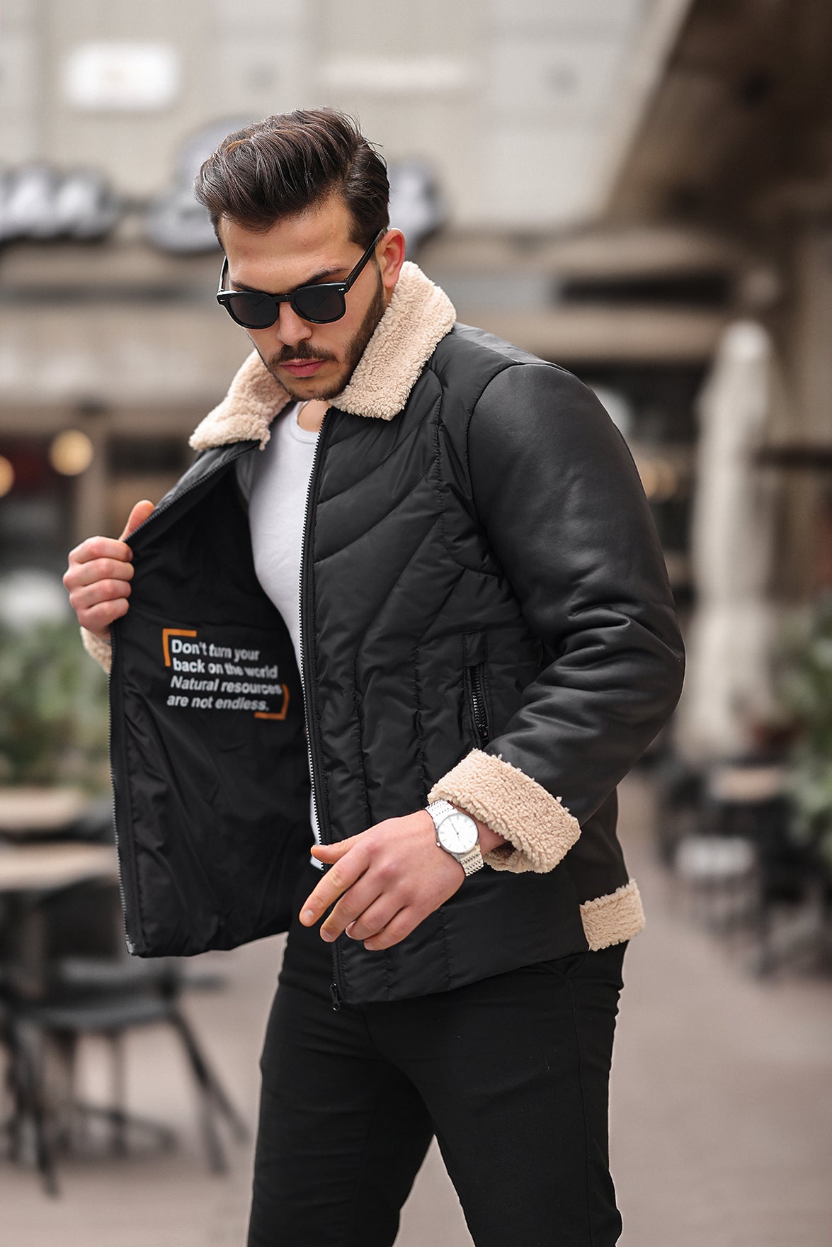 Veste en faux cuir Milano matelassée