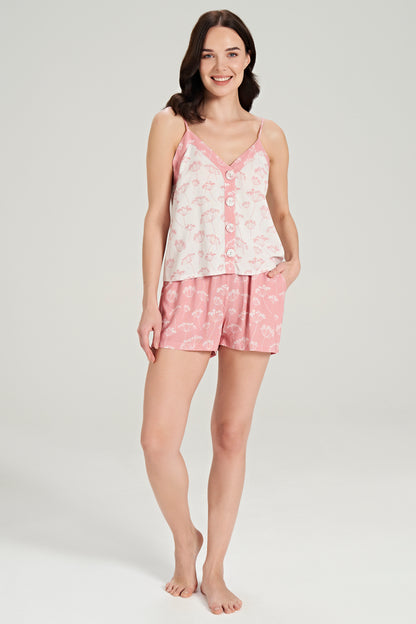 Woven Fine Floral Shorts and Tank Top Set