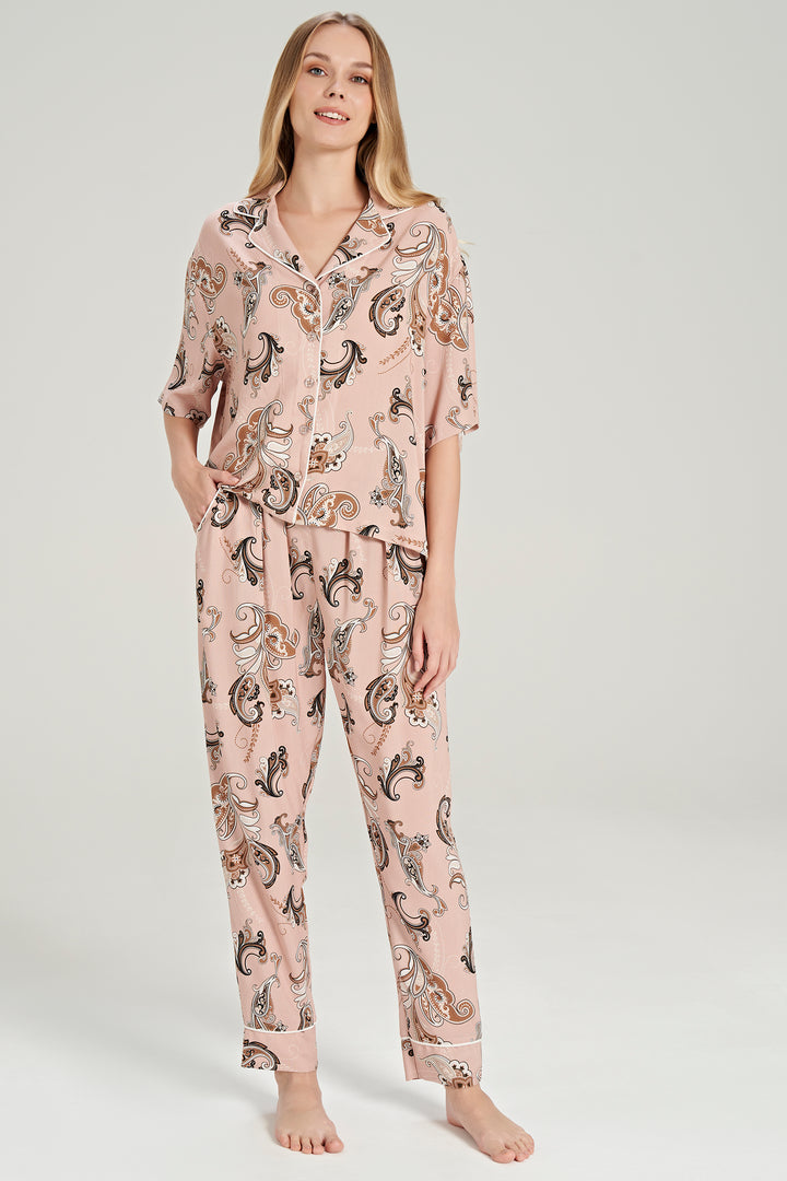 Pyjama boutonné à motif de châle