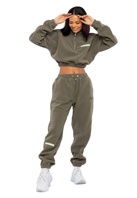 Cropped Fleece Oversize Tracksuit