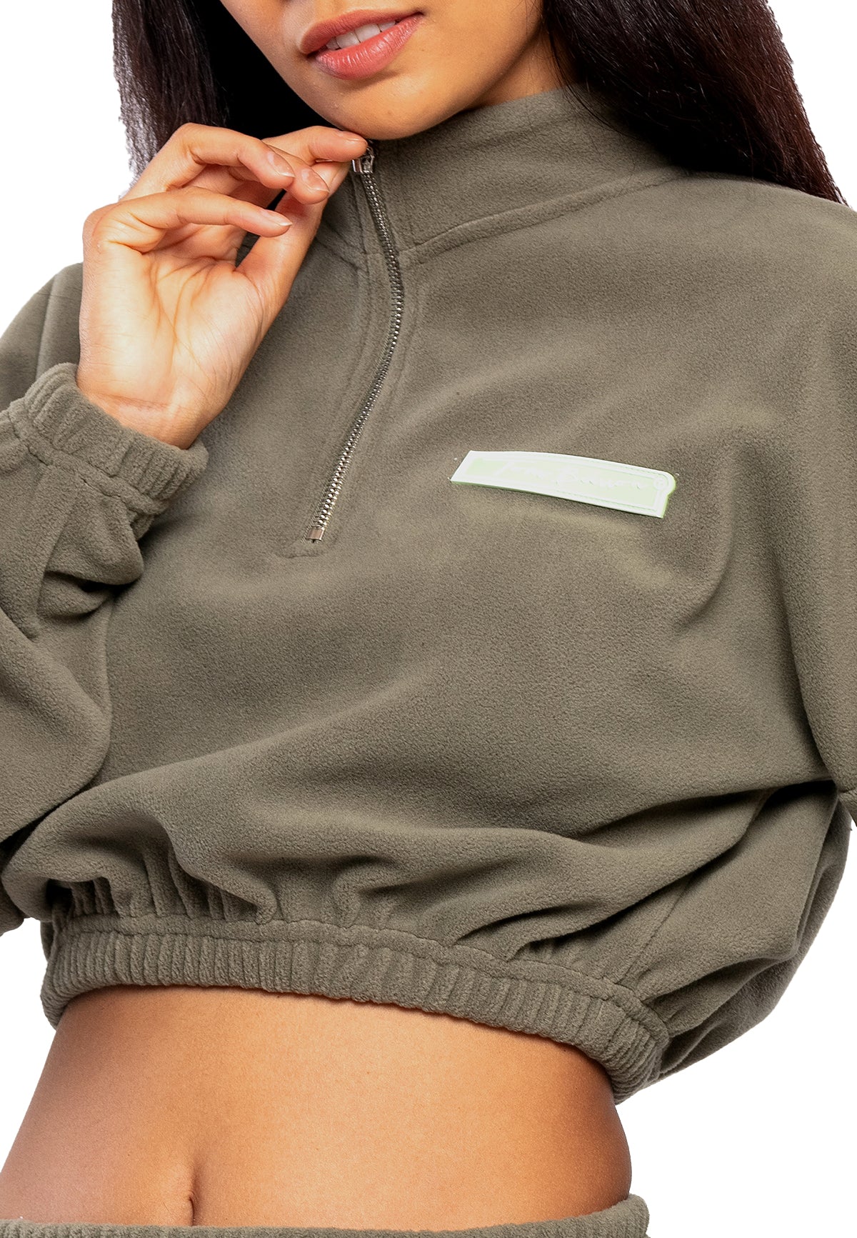 Cropped Fleece Übergröße Trainingsanzug