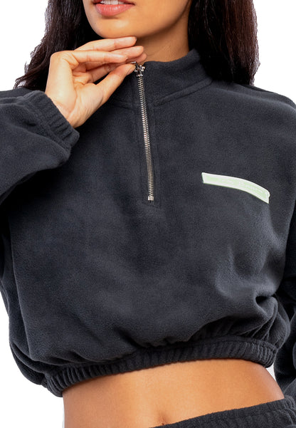 Cropped Fleece Übergröße Trainingsanzug