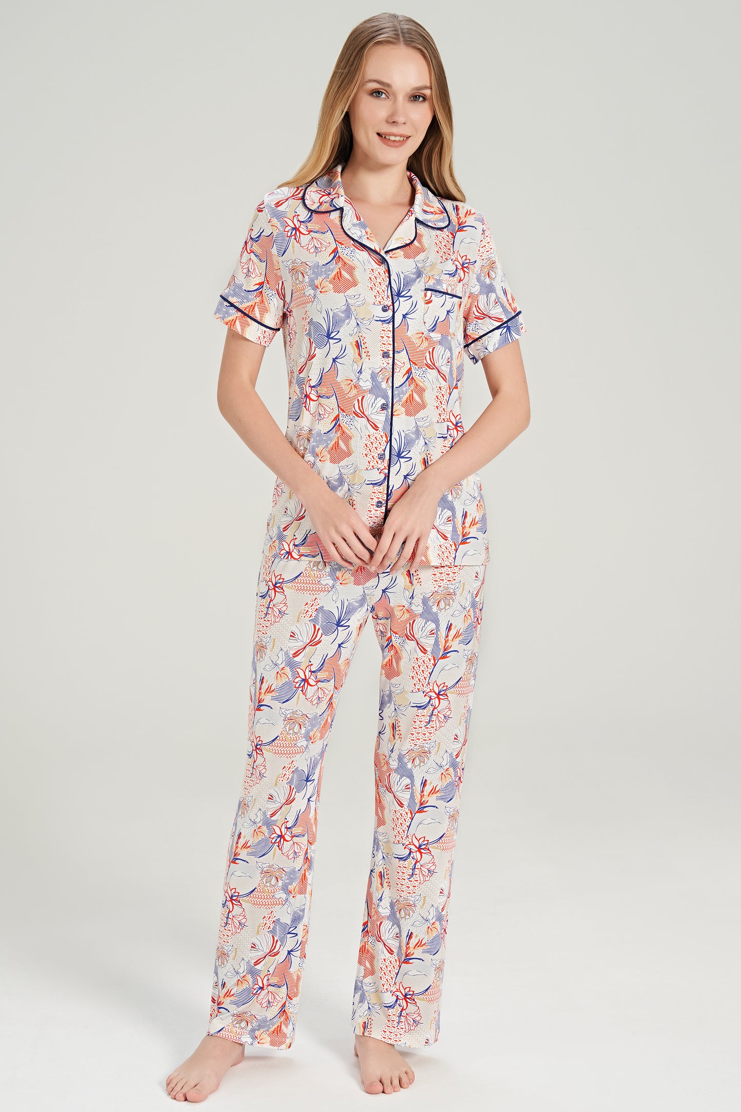 Florales Button-Up-Set