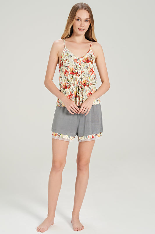 Ensemble short et débardeur à fleurs