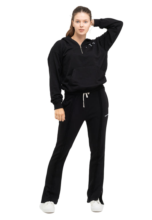 Tuta da ginnastica oversize con zip a quarto di dollaro