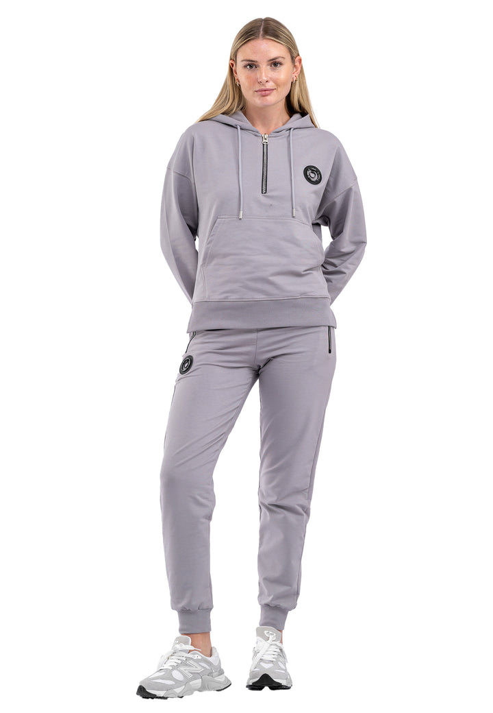 Tom Barron Ladies Half-Zip Kangaroo Pocket  Stylish Tracksuit with Logo Detailing