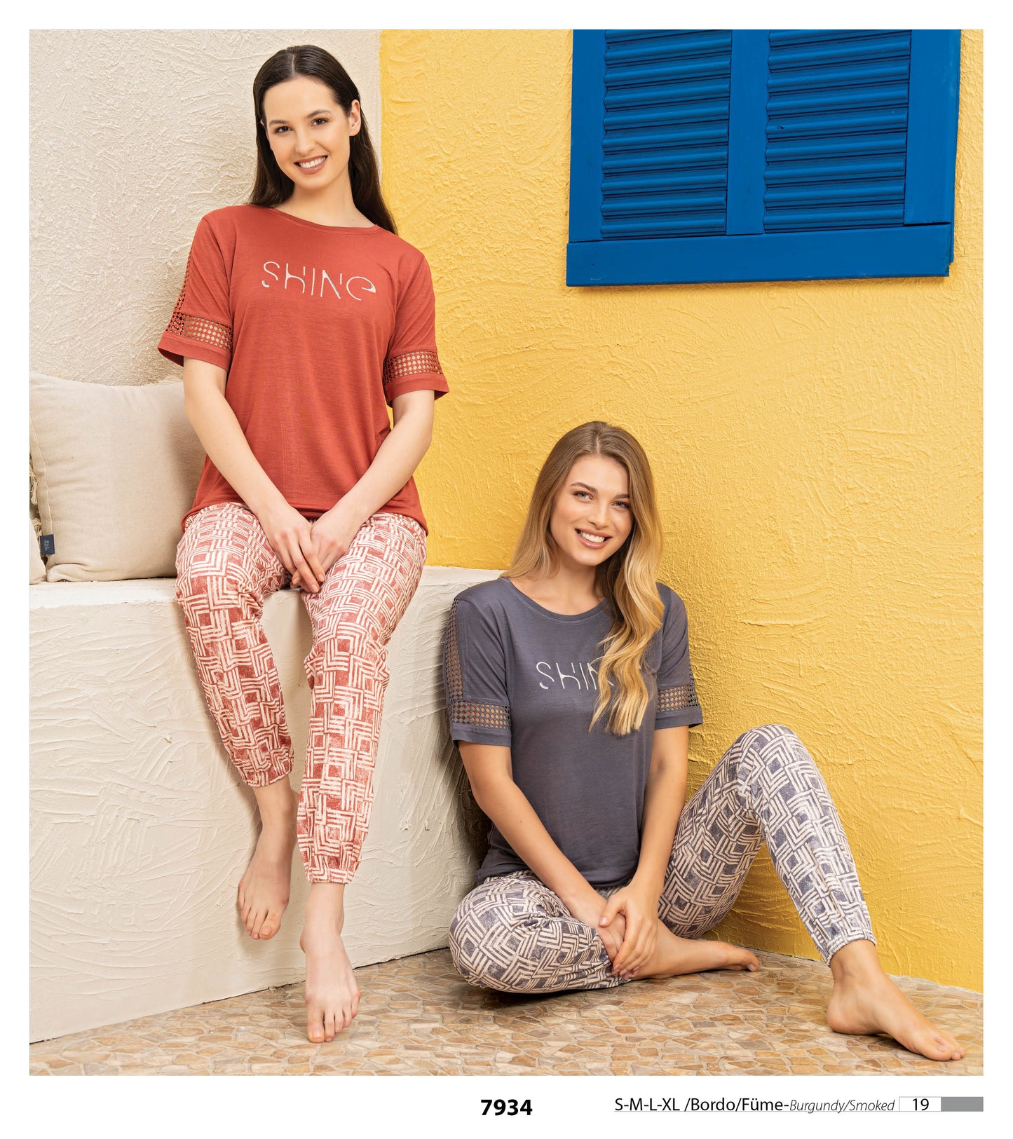 Pyjama-Set mit geometrischem Muster