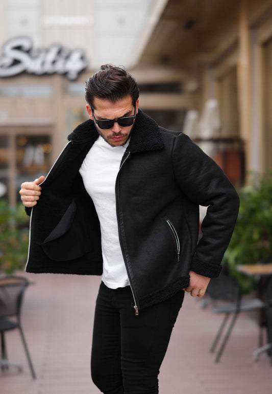 Faux Leather Winter Jacket